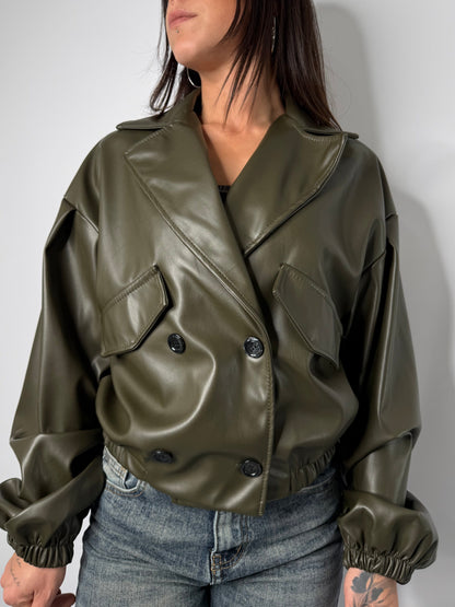 chiodo bomber similpelle