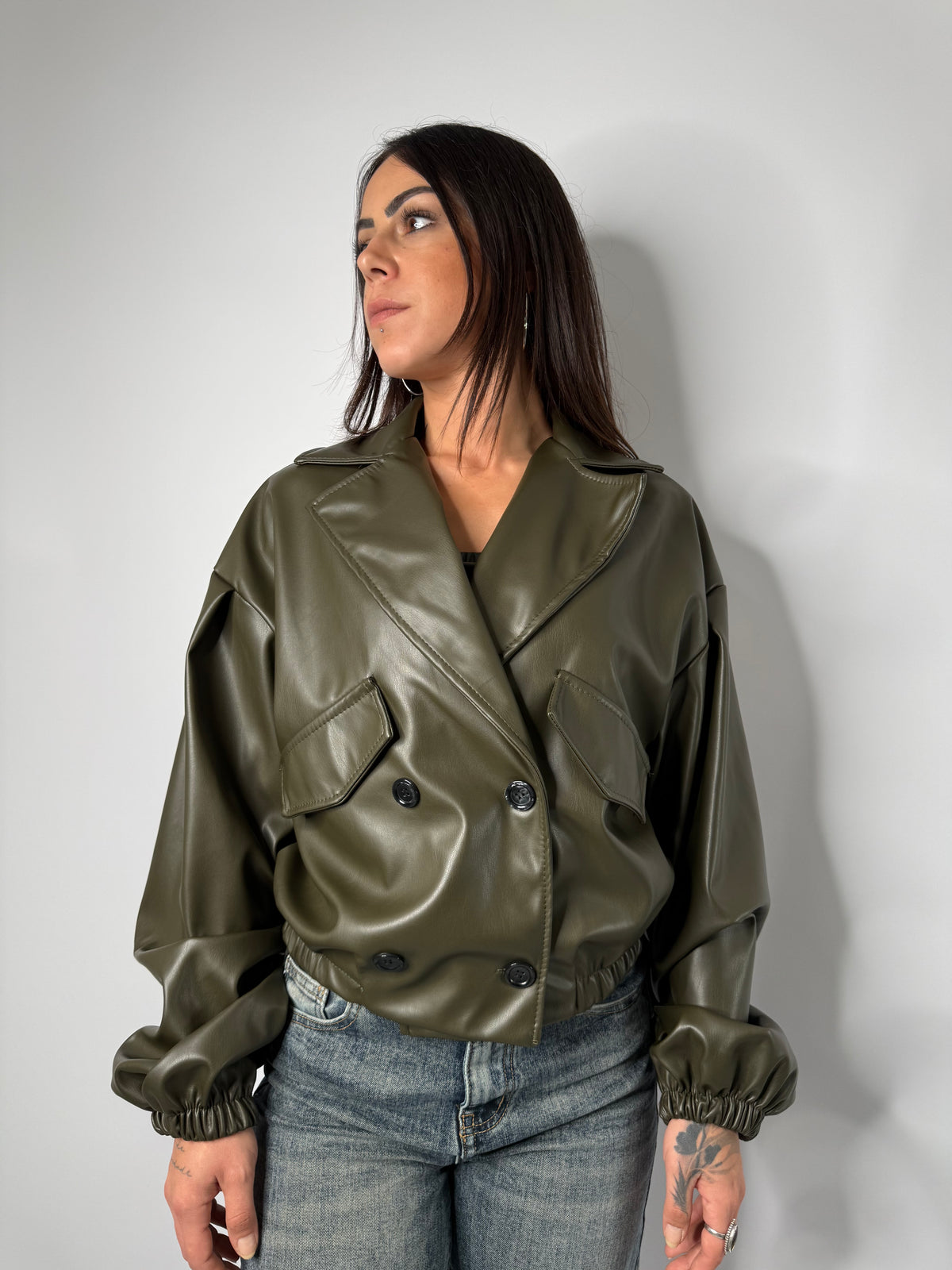 chiodo bomber similpelle