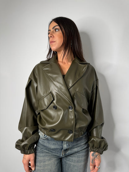 chiodo bomber similpelle