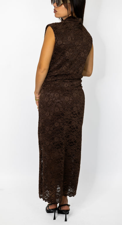 midi drap dress floccato