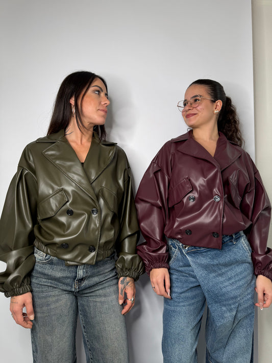 chiodo bomber similpelle