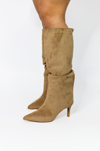 stivale suede khaki