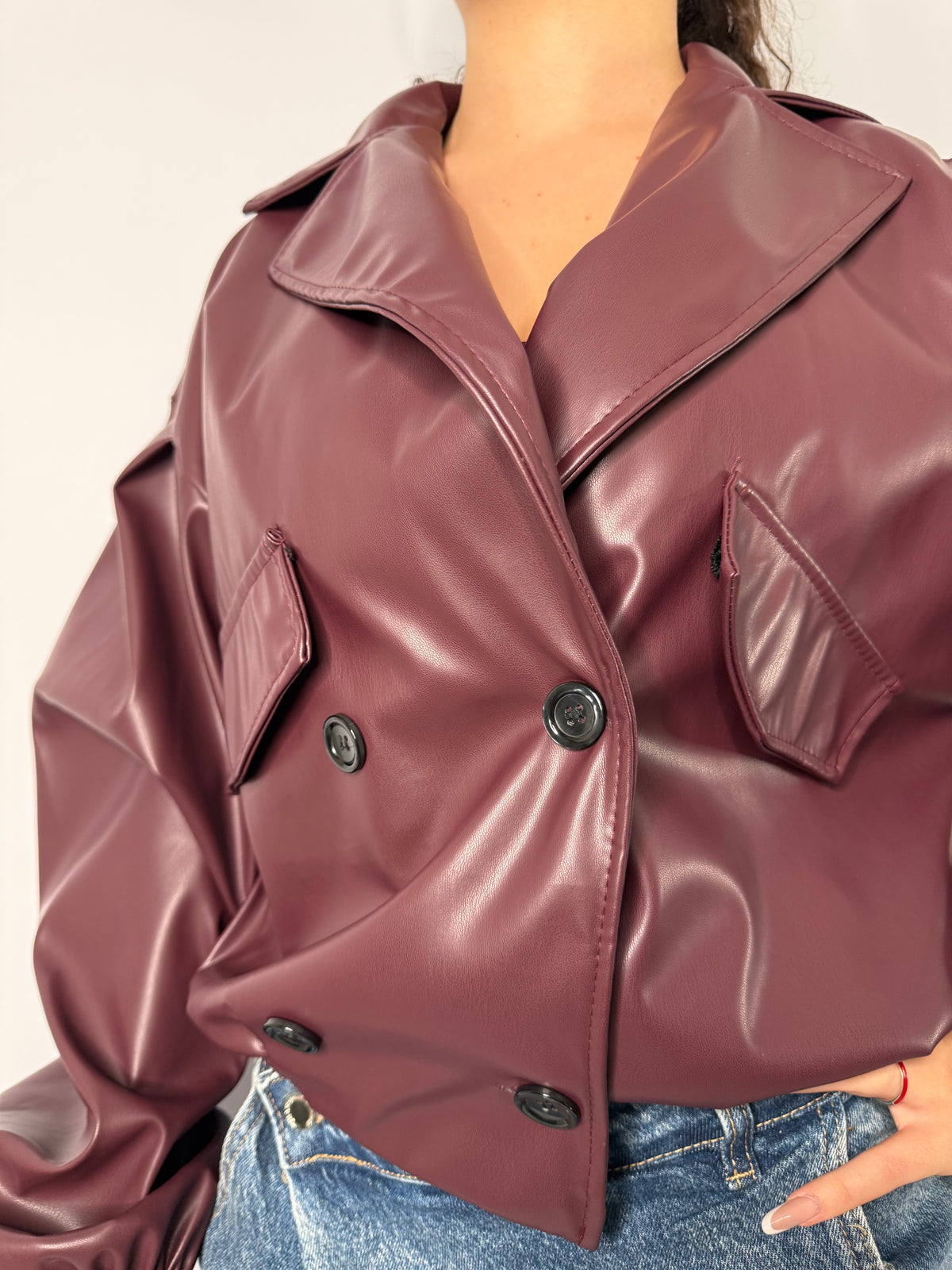 chiodo bomber similpelle